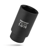 TIGHTSPOT 1/2 Inch Drive - 1 5/16 Inch Deep Impact Socket with Anti-Rounding 6 Point Design, Heat-Treated CRMO Steel