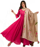 Gosriki Women'S Cotton Anarkali Kurta And Dupatta (Without Palazzo)(Pink M),Pink,,B08Z356TLV