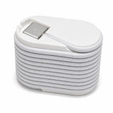 Compact Cable Organizer For Charging Cables, White Travel Friendly Cable Winder With Connector Slot, TangleFree Cord Holder For