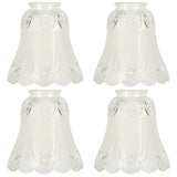 YELOKIE Set of 4 Premium Clear & Frosted Ceiling Fans Light Covers Glass Shade, Transitional Style Replacement Glass Shade with