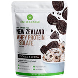Antler Farms - 100% Grass Fed New Zealand Whey Protein Isolate, Cookies & Cream Flavor, 2 lbs - Pure and Clean, 5 Ingredients, C