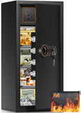 31.5H Large Safe Box with Inner Lock Box, Slim Design Home Safe with Combination Lock, Alarm System, Removable Shelves & Firepro