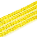 100pcs Czech Faceted Cube Crystal Glass Beads Spacer 6mm (0.24 Inch) Topaz Yellow