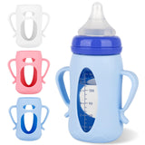 Silicone Sleeves for Lansinoh Glass Baby Bottles 5oz,Anti Breakage Baby Bottle Holder with Handles 3 Pack