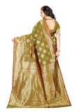 Sugathari Womens Banarasi Saree Pure Kanjivaram Silk Saree Soft New Ladies 2023 Design Wear Pattu Sarees Latest Cotton Party Sari Collections With Blouse Piece For Wedding Sadi (Sam Pari S-3 Mehndi)