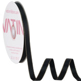 VATIN Double Faced Satin Ribbon 3/8 inch Black with Gold Edge Continuous 50 Yards for Decoration, Craft, Gift Wrappping Wedding