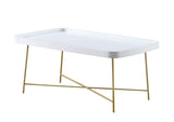 Convenience Concepts Lunar Coffee Table, White/Gold
