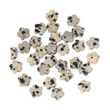 Songxi 60pcs 6mm Dalmatian Plum Blossom Natural Stone Beads for Jewelry Making, Smooth Loose Flower Shape Gemstone Beads for Bra