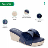 Ortho Joy Fancy Doctor Slippers || Comfortable Wedges Sandals For Women Stylish,Blue,7,B0B31YTDSG