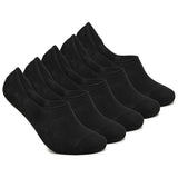 Xjarvis Premium 5 Pairs No Show Low Cut Loafer Socks For Men & Women Non Slip With Combed Cotton Socks For Sports Running & Hiking Pack Of 5 Black (Free Size),Black,,B0B4G44CC3