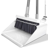 Broom and Dustpan Set, 51 inch Long Adjustable Handle Angle Broom and Dustpan Combo Set with Double Dustpan Teeth to Clean Hair