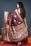 Greciilooks Womens Jacquard Cotton Silk Saree (Gl-S2375-Maroon)