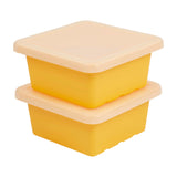 ECR4Kids Square Bin with Lid, Storage Containers, Yellow, 2-Pack