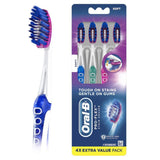 OralB ProFlex Stain Eraser Toothbrushes, Soft, 4 Count