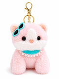 World Gift Mart Cute Plush Cat Keychain with Sunglasses & Scarf | Soft Stuffed Animal Bag Charm | Kawaii Plush Pendant for Bags,