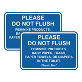 All Quality Classic Framed Please Do Not Flush Thank You Bathroom Etiquette Sign - 4 x 6 (Blue) 2 Pack