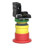 Schneider Electric XB5AT842 Emergency Stop Push Button Switch for Industrial Machinery, Plastic Bezel, Fits 22mm Diameter Cutout