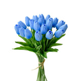 Mandys 20Pcs Light Blue Artificial Tulip Silk Flowers 13.5 For Easter Day Home Kitchen Wedding Decorations -Like New