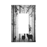 Xuejiaku Outlet Covers Country Deer Hunting Rustic Woodland Misty Forest 1 Gang Wall Plate Single Rocker Light Switch Cover Deco