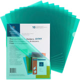 Business Source 01797 File Holders, Poly, Transparent, 11Inch x81/2Inch , 10/PK, Green