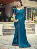 Satrani Womens Silk Saree (3431S290N_Teal)
