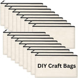 Cruleen 20 PCs Blank canvas Zipper Pouch, Makeup Bags Bulk Pencil Pouch with Sturdy Zipper-Multi-Purpose DIY Crafts Toiletry Can