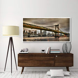 Manhattan Bridge And New York City Skyline, Nyc-Paper Art-74,,X38,,