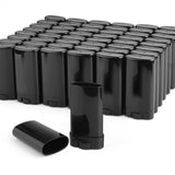 50 Pack 0.5 oz/15ml Black Sample Deodorant Container,Empty Oval Twist-Up Plastic Tubes Containers for Chapstick,Large Lip Balm,L
