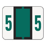 Smead 67375 End Tab Labels, Printed Text: 5, 11/4Inch x 1Inch , Dark Green, 500/Roll