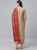 Gosriki Women'S Cotton Blend Straight Solid Kurta And Palazzos & Dupatta (Sonari Nw Beige_S-Go_Beige_Small),Beige,,B0B9LZJMB2