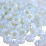 mookaitedecor 25 Pcs Opalite Large Hole Beads Stone Rondelle Gemstone Loose Beads for Jewelry Making, Bracelet, Macrame Projects