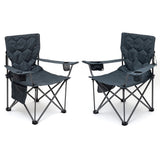 SUNNYFEEL Oversized Folding Camping Chair 2 Pack 500 LBS Heavy Duty Lawn Chairs with Portable Folding with Armrest, Cup Holder,