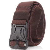 Zoro MenS Nylon Stretchable Belt, Megnetic Buckle, Easy To Lock, Brown Color