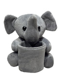 SAGBAN Elephant Pen Holder for Desk Cute Decorative Elephant Shape Pencil Stand, Soft Fabric Desktop Organizer for Office, Stu