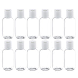 TRENDBOX 60ml / 2oz Empty Plastic Refillable Essentials Bottles with Disc Top Flip Cap - 12 Pack