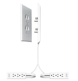 Sleek Socket UltraThin Outlet Concealer & Cord Concealer Kits, Two 3 Outlet, 3Ft Cord & Power Strips, Universal Size (Ideal fo