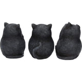 Nemesis Now Three Wise Fat Cats 8.5Cm Figurine, Resin, Black