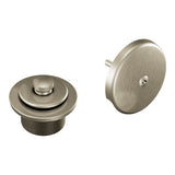 Moen Brushed Nickel PushNLock Tub and Shower Drain Kit with Standard 11/2 Inch Threads, T90331BN