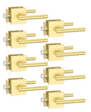 Asidrama 8 Pack Gold Passage Door Handles, Door Lever with Door Knobs Indoor for Bedroom or Bathroom, Heavy Duty Door Handles In