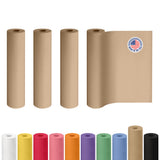 Brown Kraft Paper Roll 24 x 2160 (180 feet), Pack of 4 - USA-Made Brown Packing Paper 30lb Thickness for Moving, Shipping, Craft