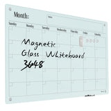 Birouwe Magnetic Glass Monthly Calendar Whiteboard - 48x36 Frameless Glass Dry Erase Board for Walls - White