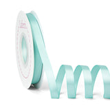 Laferri Aqua Satin Ribbon,Double Faced 3/8 X 25 Yards,Fabric Ribbon Use for Gift Wrapping DIY Craft Floral Bouquets Wedding Part