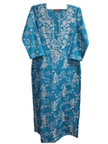 Gosriki Women'S Cotton Blend Straight Chikankari Embroidered Kurta (Sutlej-Sky Blue-Grt-Gs_S_Sky Blue_Small),Sky Blue,,B0CBPRQWFV