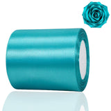 Turquoise Blue Ribbon 4 Inch Wide - 25 Yards Teal Blue Satin Ribbon for Ribbon Cutting Ceremony Grand Opening, Wedding Chair Sas