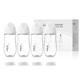 Gulicola Natural Glass Baby Bottle 8 oz for Breastfed Babies, Anti-Colic Baby Bottle Set with Medium Flow Nipple, 3 Months +, 4
