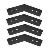 Mewutal 4pcs 135 Degree Angle Brackets 3mm Carbon Steel Mending Plate Joining Plates Black Side Reinforcement Plates 135Corner B