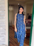 Gosriki Women'S Rayon Viscose Printed A-Line Kurta With Pant (Aashvi Blue-Gs_M_Blue_Medium),Blue,,B0F92G88JY