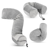 XtraComfort Twist Memory Foam Travel Pillow For Neck, Chin, Lumbar And Leg Support Neck Cushion For Traveling On Airplane F