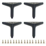 4 inch/10cm Matte Black Metal Furniture Legs Set of 4, DIY Replacement for Cabinet Legs, Sofa Legs, Chair Legs