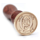 Medieval Initial Alphabet Stamps for Sealing Wax, Brass Head Wooden Handle, Decorate Thanksgiving Card/Envelope/Gift Wrap/Weddin